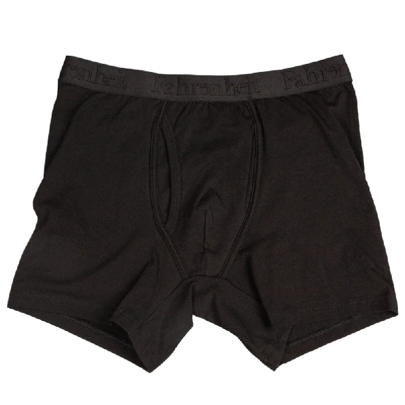 Men’s cotton-blend athletic briefs-Newman Boxer Brief | Solid Black