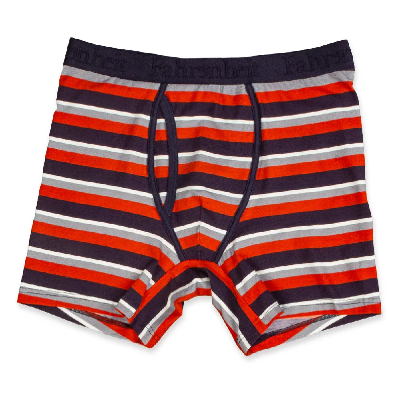 Men’s durable bamboo briefs-Newman Boxer Brief | Stripe Red/Navy