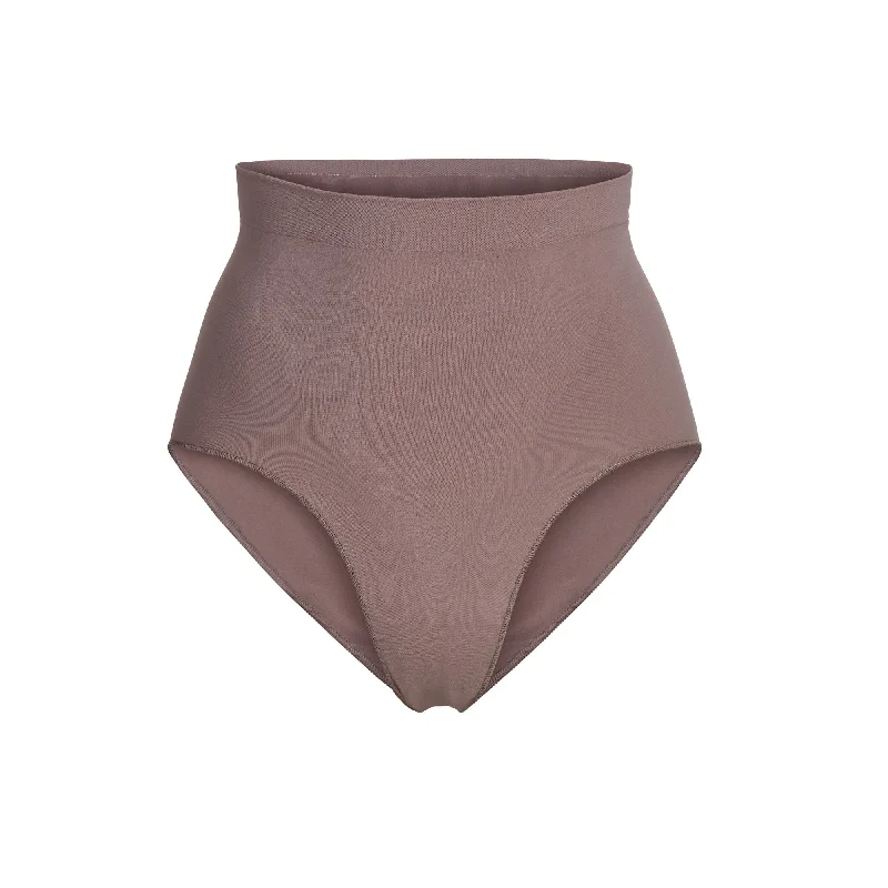 Women’s low-rise cotton panties-SCULPTING MID WAIST BRIEF | UMBER