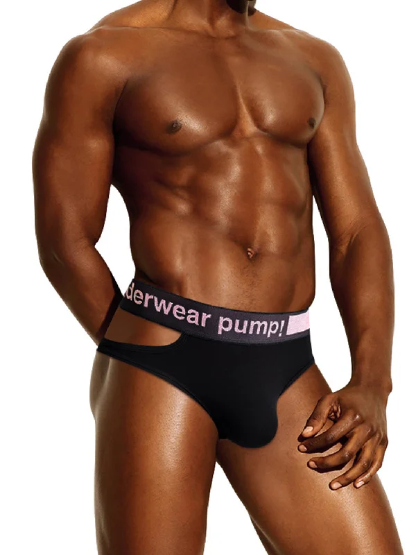 Men’s lightweight cotton-blend trunks-Side Hollow Pink Waistband Men's Underwear