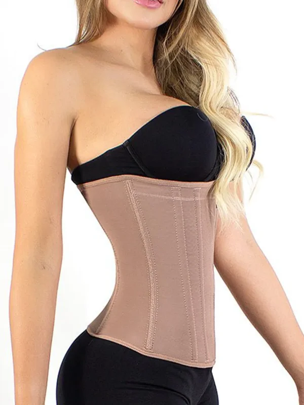 Women’s low-rise hipster panties-Siluet High-Compression Waist Cincher with Zipper in Durable Powernet