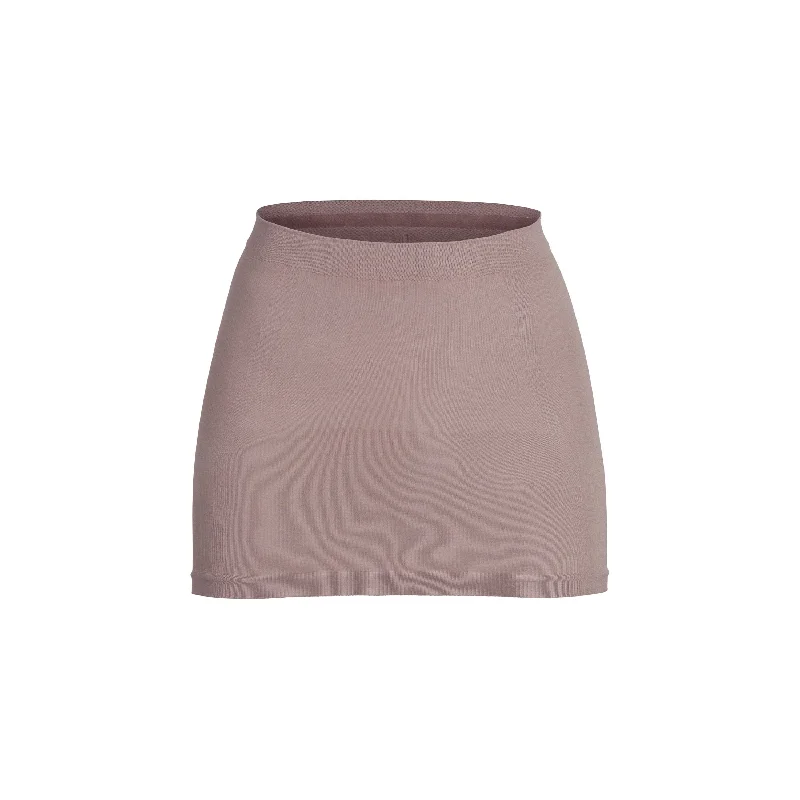 Women’s lightweight satin briefs-SKIRT SLIP | UMBER