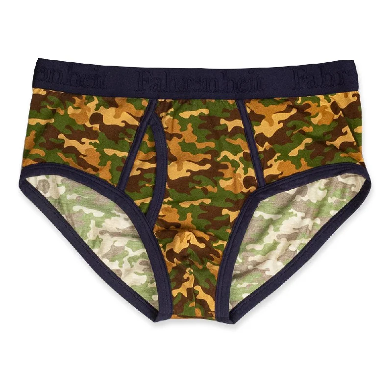 Men’s trendy camo boxer briefs-Wayne Brief | Green Camouflage