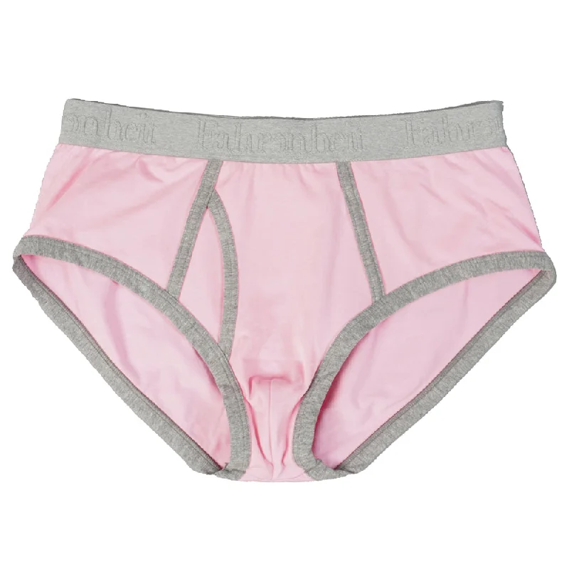 Men’s bold stripe boxer briefs-Wayne Brief | Solid Pink