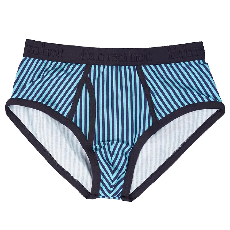 Men’s quick-dry seamless boxers-Wayne Brief | Vertical Stripe Blue