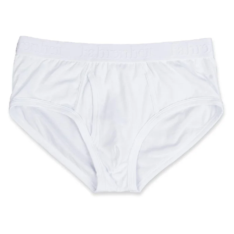 Men’s cotton moisture-wick trunks-Wayne Brief | Solid White