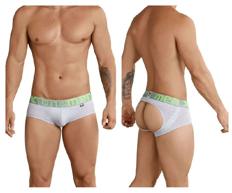 Men’s smooth seamless boxers-Xtremen 91032 Butt lifter Jockstrap Color White